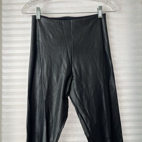 Comando 7/8 Faux Leather Leggings black, size L, NWT. 4 way stretch, raw-cut hem - Picture 3 of 9